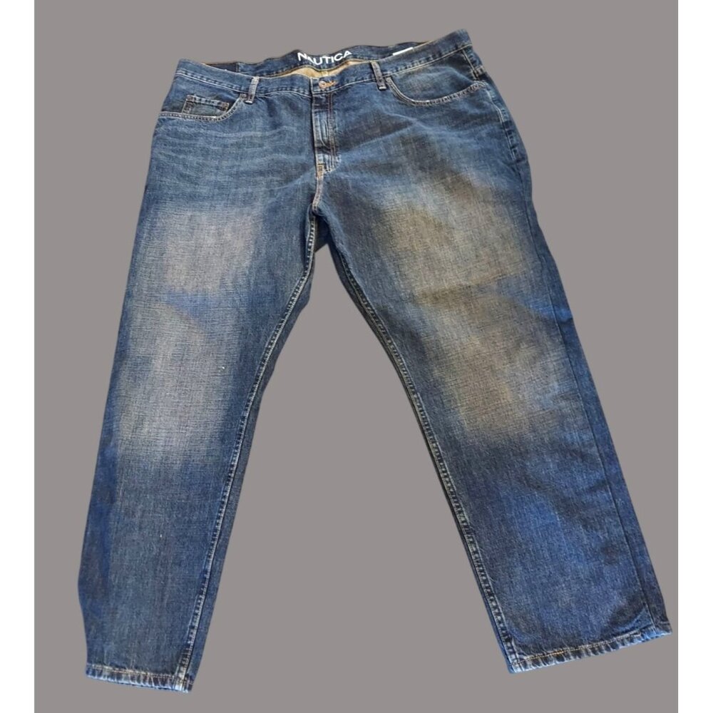 Nautica Mens Blue Denim Relaxed Fit Jeans Size 46x32 Classic